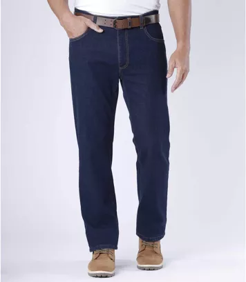 Jeansy Regular Stretch West Mężczyzna Atlas For Men - Kolor : Granatowy - Rozmiar : 44