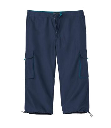 Spodnie-bojówki ¾ z mikrofibry Mężczyzna Atlas For Men - Kolor : Granatowy - Rozmiar : 4XL