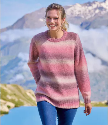 Tęczowy sweter Kobieta Atlas For Men - Kolor : Różowy - Rozmiar : 36/38