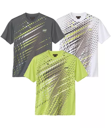 Zestaw 3 sportowych koszulek Mężczyzna Atlas For Men - Kolor : Zielony - Rozmiar : 4XL