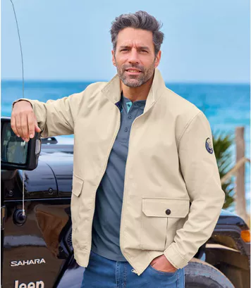 Kurtka z piaskowego twillu Mężczyzna Atlas For Men - Kolor : Beżowy - Rozmiar : 4XL