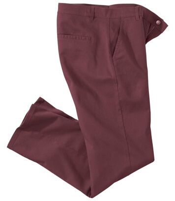 Spodnie chino ze stretchem Sunset Mężczyzna Atlas For Men - Kolor : Bordowy - Rozmiar : 44