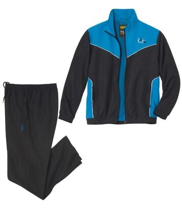 Treningowy komplet dresowy z mikrofibry Mężczyzna Atlas For Men - Kolor : Czarny - Rozmiar : 4XL