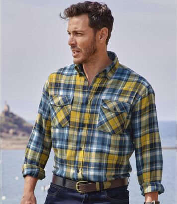 Flanelowa koszula w kratę Mężczyzna Atlas For Men - Kolor : Krata - Rozmiar : 4XL