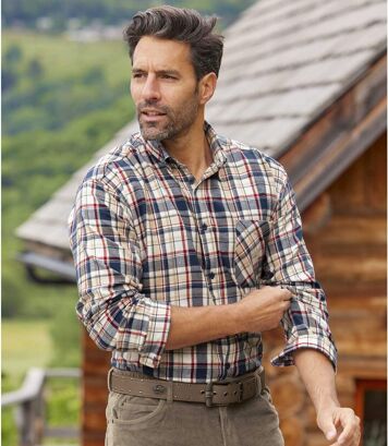 Klasyczna, flanelowa koszula w kratę Mężczyzna Atlas For Men - Kolor : Krata - Rozmiar : 4XL