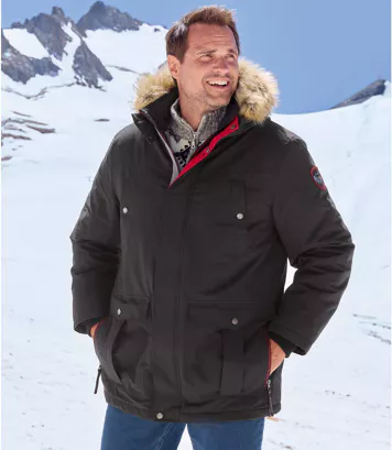 Parka z kapturem z imitacją futerka High Performance Mężczyzna Atlas For Men - Kolor : Czarny - Rozmiar : 5XL