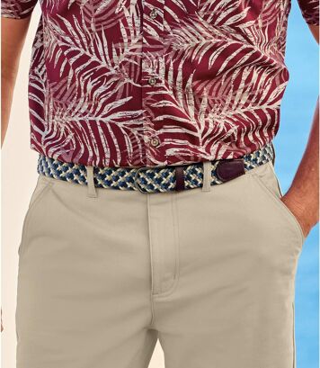 Wygodny, pleciony pasek ze stretchem Mężczyzna Atlas For Men - Kolor : Brązowy - Rozmiar : 115