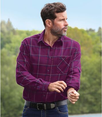 Koszula flanelowa w kratę Mężczyzna Atlas For Men - Kolor : Krata - Rozmiar : 5XL