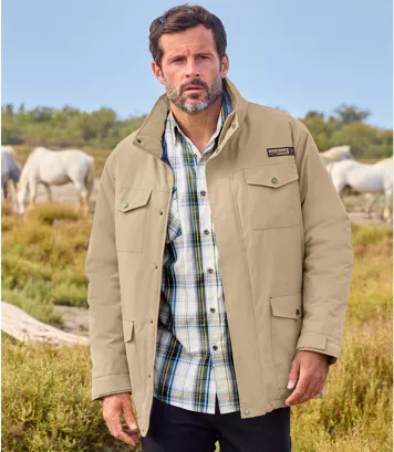 Kurtka z kieszeniami Outdoor Mężczyzna Atlas For Men - Kolor : Beżowy - Rozmiar : 4XL