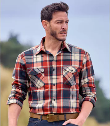 Flanelowa koszula w kratę Atlas Mężczyzna Atlas For Men - Kolor : Krata - Rozmiar : 4XL