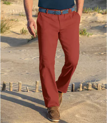 Spodnie chinosy Terracota Mężczyzna Atlas For Men - Kolor : Pomarańczowy - Rozmiar : 44