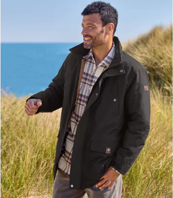 Uniwersalna kurtka z kieszeniami Mężczyzna Atlas For Men - Kolor : Czarny - Rozmiar : 4XL