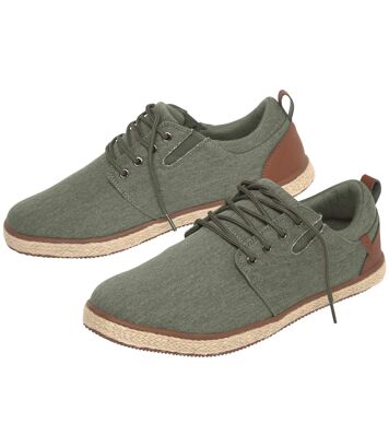 Sznurowane mokasyny z gumką Mężczyzna Atlas For Men - Kolor : Zielony - Rozmiar : 39