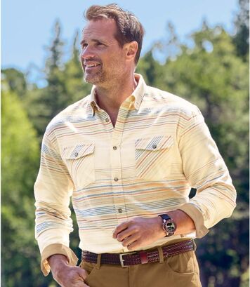 Koszula flanelowa w paski Mężczyzna Atlas For Men - Kolor : Pasiasty - Rozmiar : 4XL