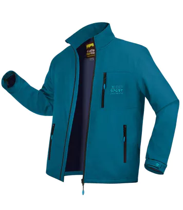 Kurtka z podszewką z mikropolaru Softshell Mężczyzna Atlas For Men - Kolor : Niebieski - Rozmiar : 4XL
