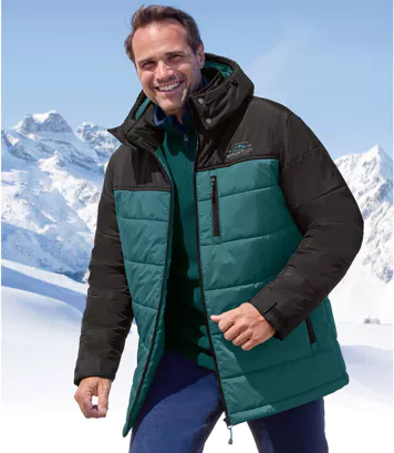 Dwukolorowa kurtka z odpinanym kapturem Adventure Mężczyzna Atlas For Men - Kolor : Zielony - Rozmiar : 5XL