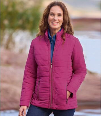 Lekka, pikowana kurtka z nitowanymi wykończeniami Kobieta Atlas For Men - Kolor : Różowy - Rozmiar : 36/38