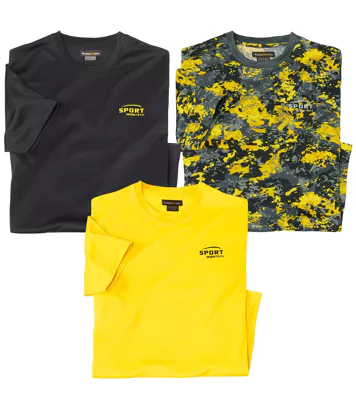 Zestaw 3 sportowych koszulek Mężczyzna Atlas For Men - Kolor : Motywy - Rozmiar : L