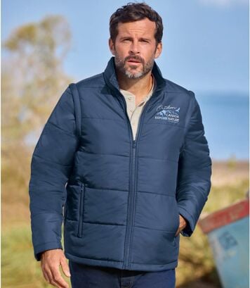 Kurtka pikowana 2 w 1 z odpinanymi rękawami Trek Mężczyzna Atlas For Men - Kolor : Granatowy - Rozmiar : 4XL