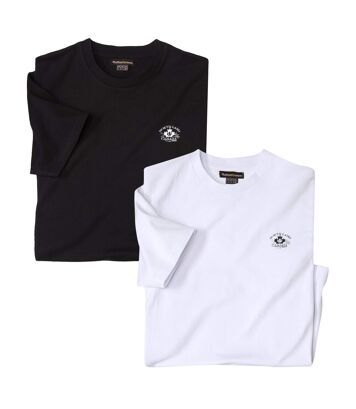 Zestaw 2 klasycznych koszulek Mężczyzna Atlas For Men - Kolor : Czarny - Rozmiar : 4XL