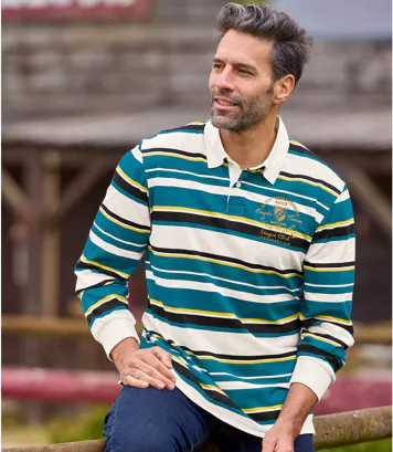 Polo Rugby w paski Sportwear Mężczyzna Atlas For Men - Kolor : Pasiasty - Rozmiar : 4XL