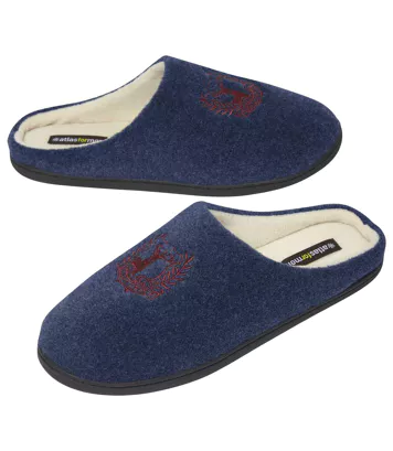 Wygodne kapcie z polarową podszewką Mężczyzna Atlas For Men - Kolor : Granatowy - Rozmiar : 39