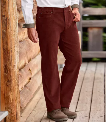 Spodnie sztruksowe Stretch Chalet Mężczyzna Atlas For Men - Kolor : Bordowy - Rozmiar : 44