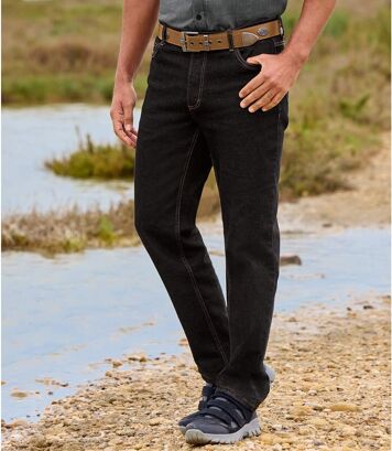 Czarne jeansy regular ze stretchem Mężczyzna Atlas For Men - Kolor : Czarny - Rozmiar : 46