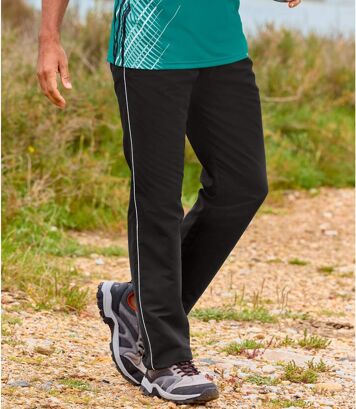 Sportowe spodnie z mikrofibry Mężczyzna Atlas For Men - Kolor : Czarny - Rozmiar : 4XL