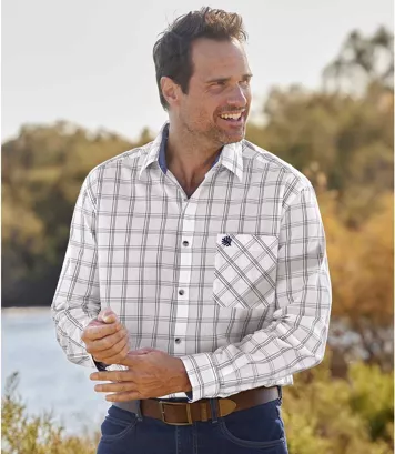 Popelinowa koszula w kratę Montreal Mężczyzna Atlas For Men - Kolor : Krata - Rozmiar : 4XL