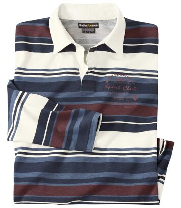 Polo rugby w paski Sport Club Mężczyzna Atlas For Men - Kolor : Pasiasty - Rozmiar : 4XL