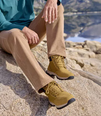 Wysokie, kamelowe buty z suwakiem Mężczyzna Atlas For Men - Kolor : Brązowy - Rozmiar : 39