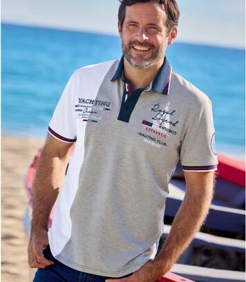Koszulka polo z piki ze stretchem Oceanic Sailing Mężczyzna Atlas For Men - Kolor : Szary - Rozmiar : 4XL
