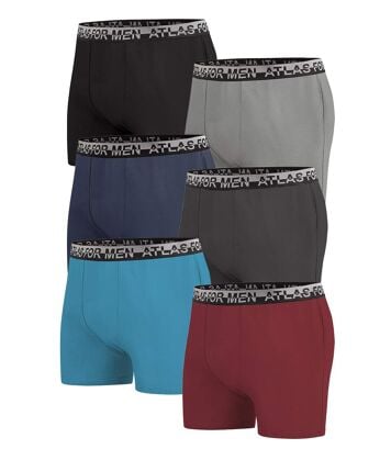 Zestaw 6 par bokserów Top Confort Mężczyzna Atlas For Men - Kolor : Szary - Rozmiar : 4XL