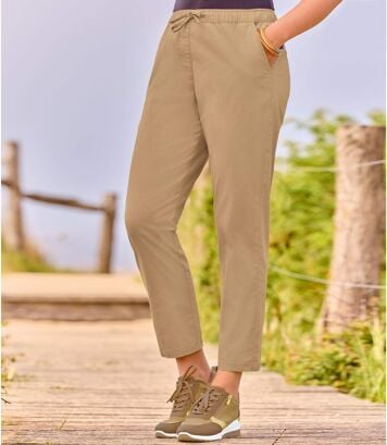 Spodnie ze stretchem Kobieta Atlas For Men - Kolor : Brązowy - Rozmiar : 36