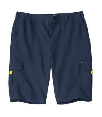 Luźne bermudy-bojówki z mikrofibry Mężczyzna Atlas For Men - Kolor : Granatowy - Rozmiar : 4XL