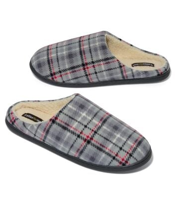 Polarowe kapcie z podszewką z kożuszka sherpa Mężczyzna Atlas For Men - Kolor : Krata - Rozmiar : 39