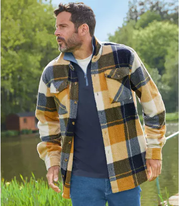 Polarowa koszula wierzchnia w kratę Mężczyzna Atlas For Men - Kolor : Krata - Rozmiar : 4XL