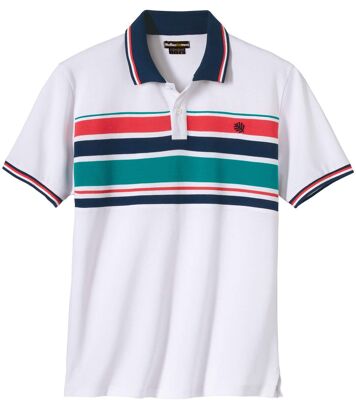 Sportowe polo z dzianiny pika Mężczyzna Atlas For Men - Kolor : Pasiasty - Rozmiar : 4XL