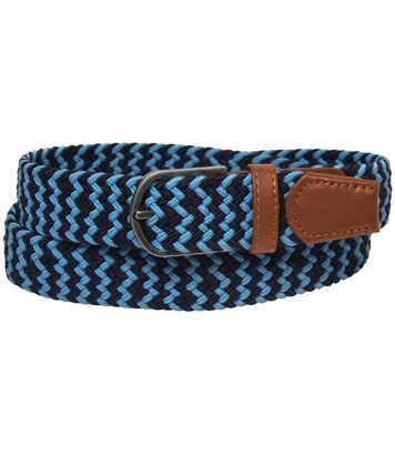 Wygodny, niebieski pleciony pasek ze stretchem Mężczyzna Atlas For Men - Kolor : Niebieski - Rozmiar : 115