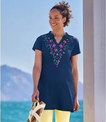 Granatowa tunika Kobieta Atlas For Men - Kolor : Granatowy - Rozmiar : 36/38