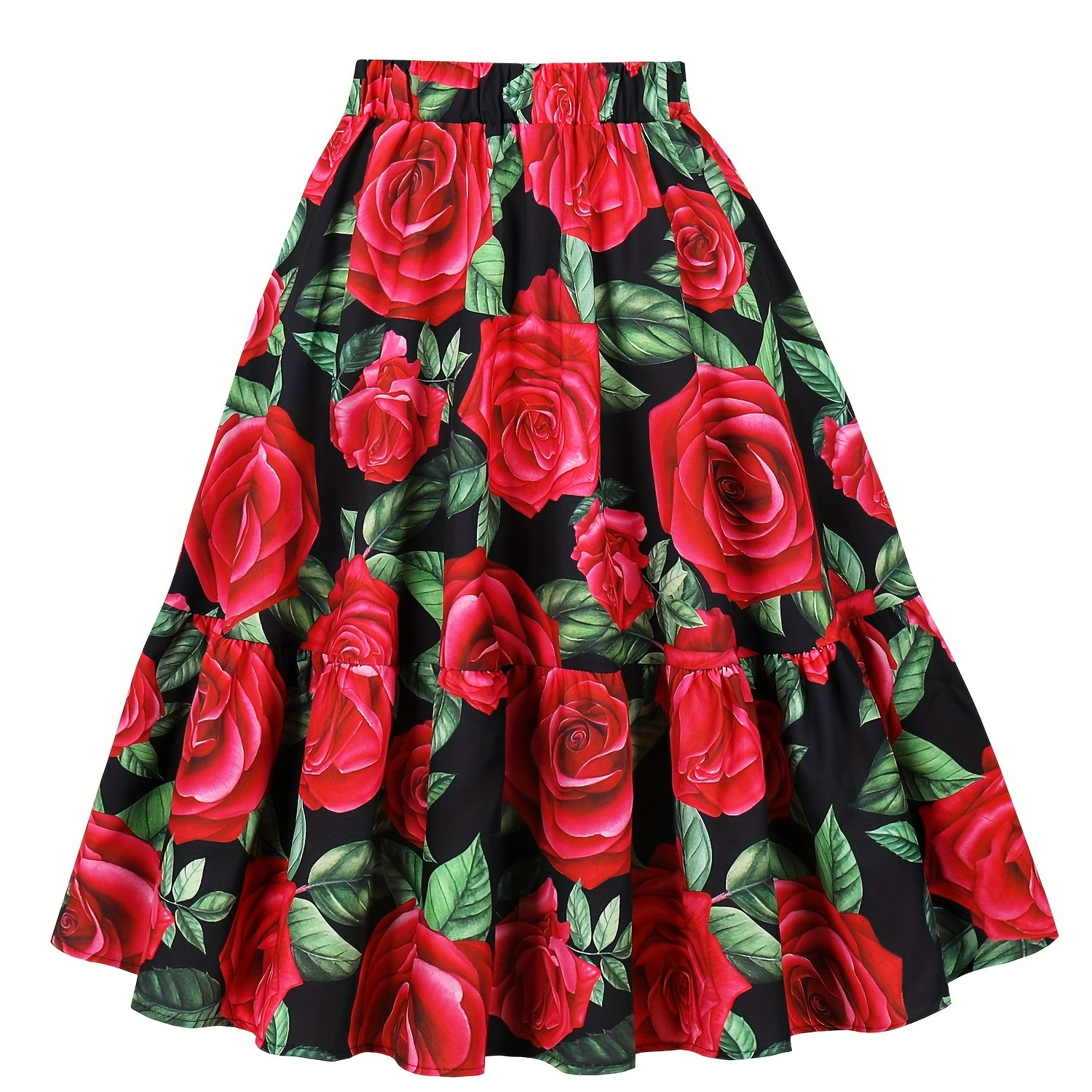 TEMU Elegancka spódnica na imprezę, na co dzień, na wakacje z nadrukiem