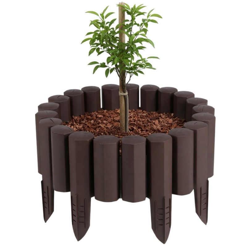 HowHomely Palisada ogrodowa Garden Frame 2,2 m brąz zestaw 8 szt
