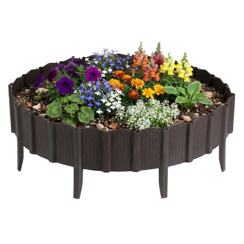 Palisada ogrodowa Garden Linea brąz 3,9 m zestaw 5 szt