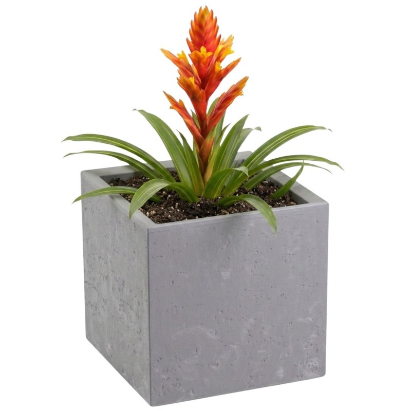 HowHomely Donica Betonique na kółkach szary beton 30x30xh30 cm