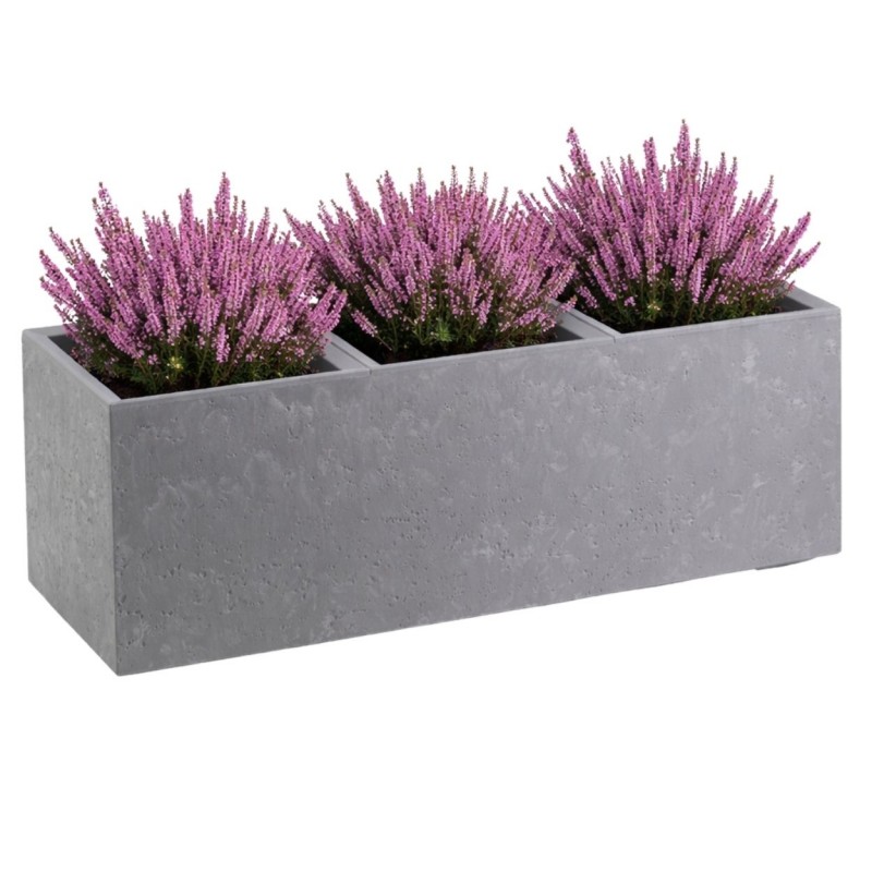 HowHomely Donica Betonique na kółkach szary beton 90x30xh30 cm