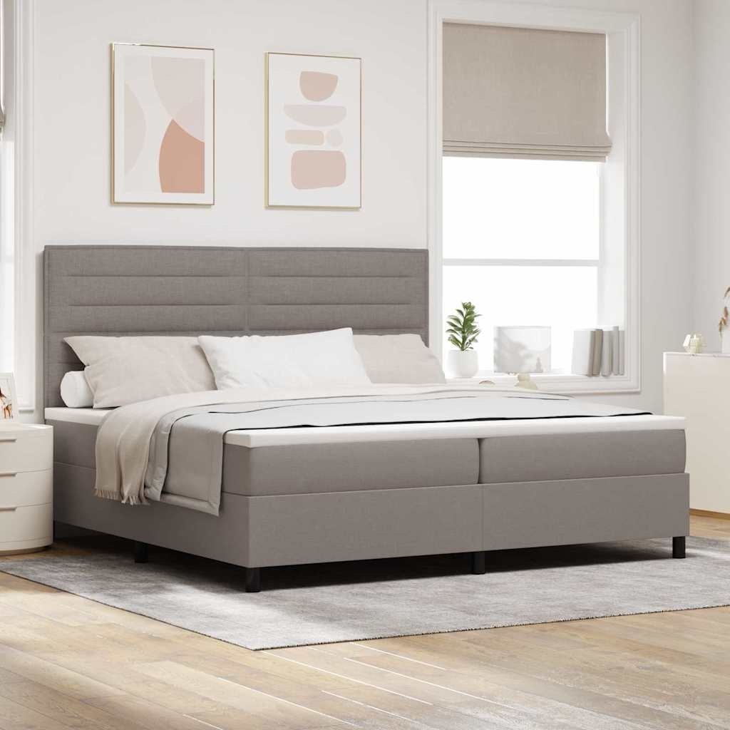 VidaXL Łóżko sprężynowe z materacem Ciemnoszary 200 x 200 cm tkanina