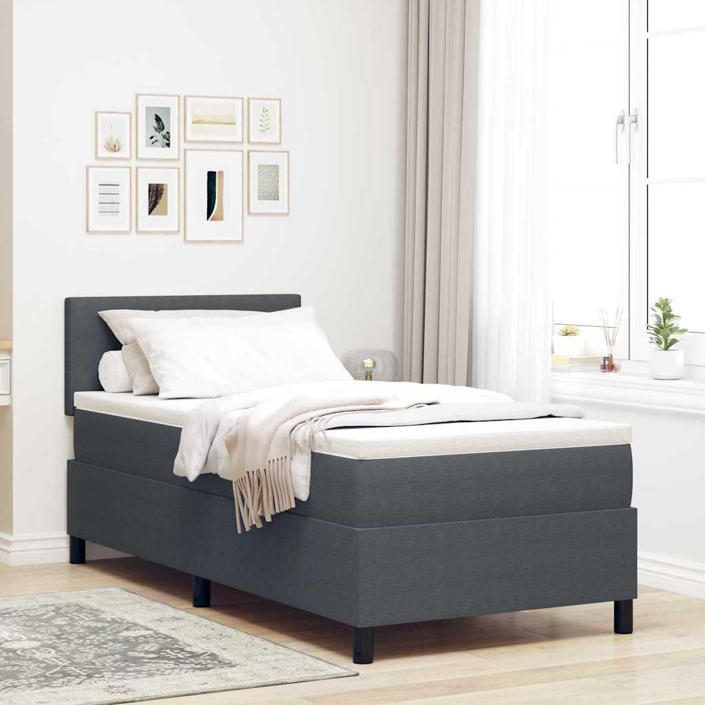 VidaXL Łóżko z sprężyną LED Ciemnoszary i biały 80 x 200 cm