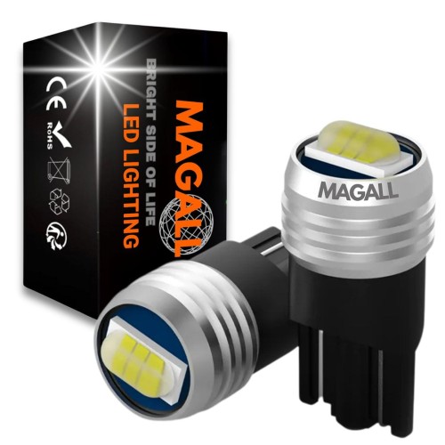 ŻARÓWKI W5W LED T10 BIAŁE MOCNE MAGALL LONGLIFE 6500K 400LM 12V