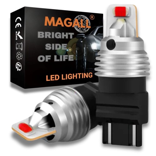 ŻARÓWKI LED P27/7W 3157 MAGALL CZERWONE BARDZO MOCNE 1600LM STOP 12V